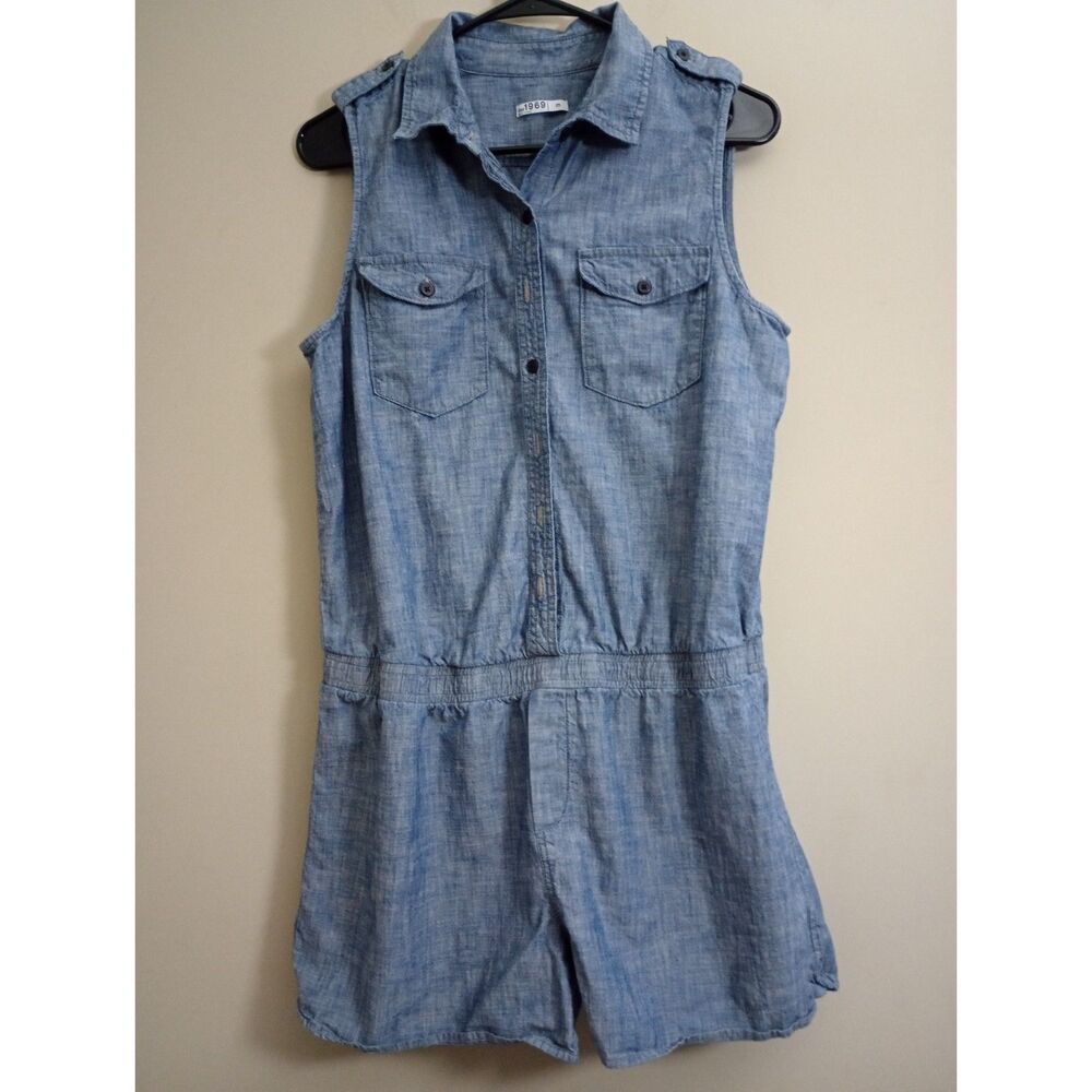 Gap 1969 Denim Color 100% Cotton Romper Size Medium